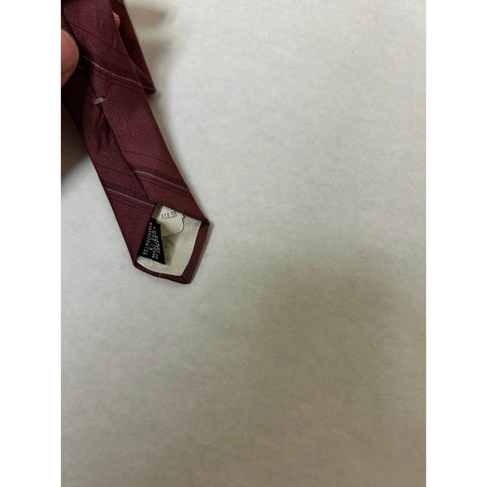 Christian Dior Tie Mens One Size Red‎ Stripe Silk Blend Designer Classic Repp